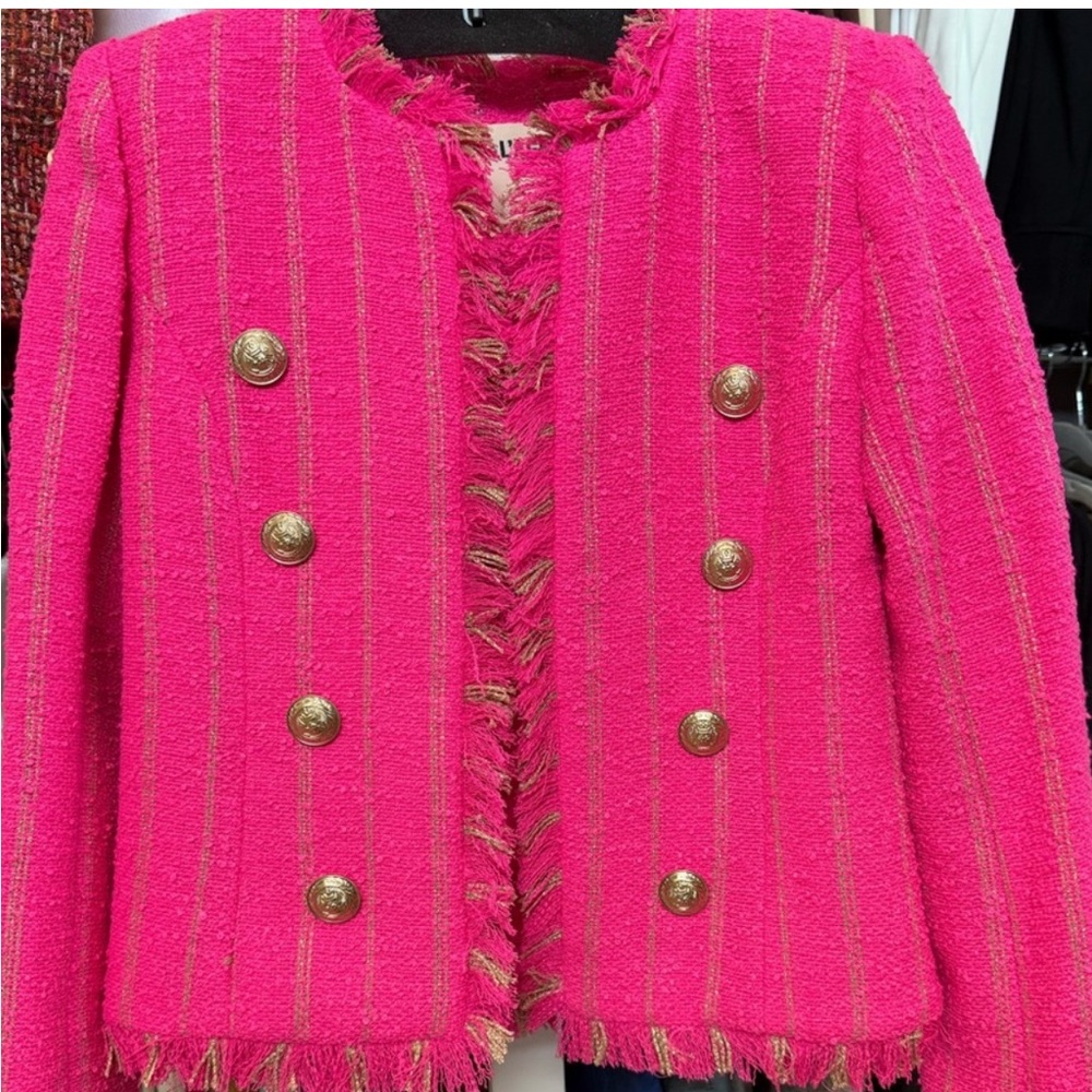 L'AGENCE tinlee tweed Pink Jacket